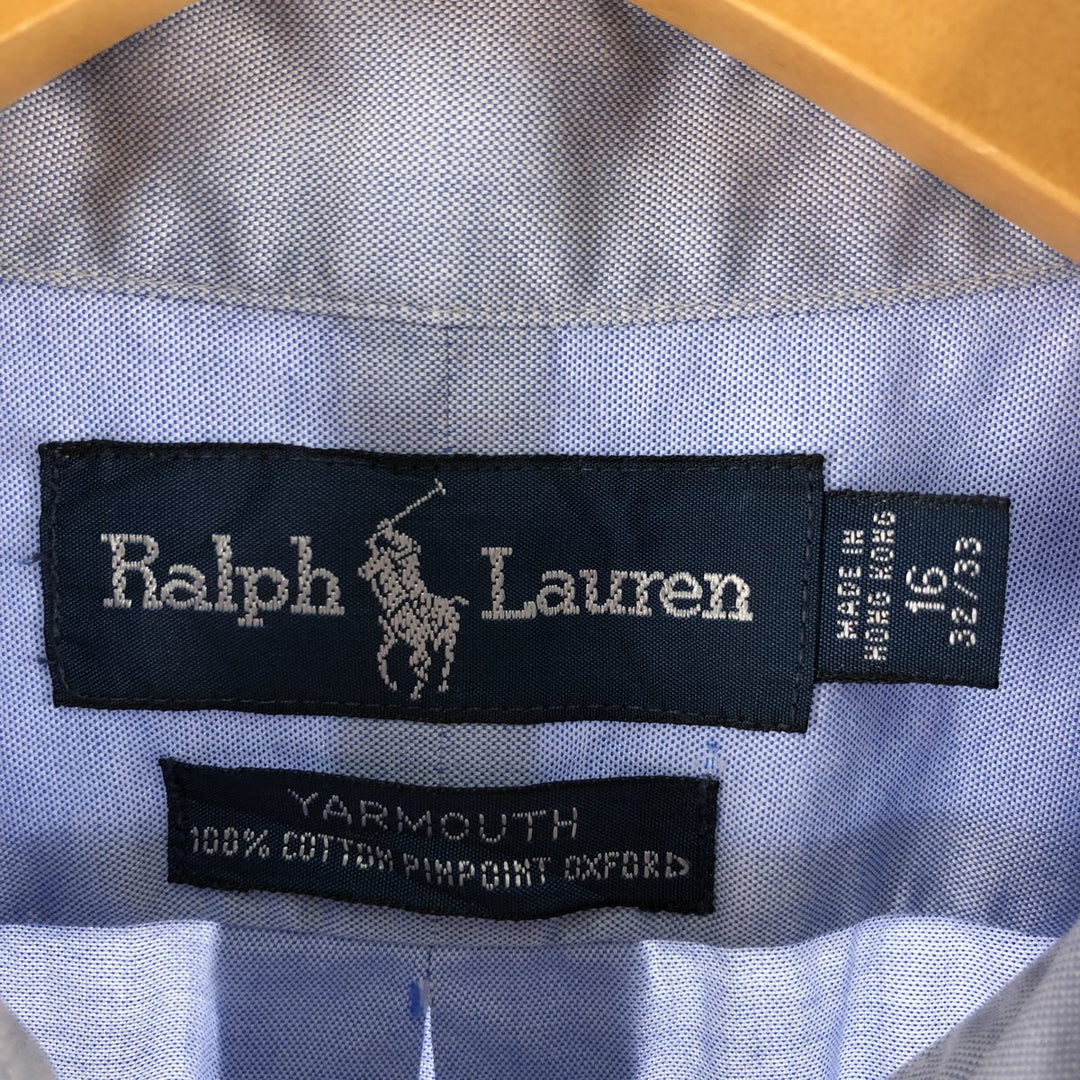 Ralph Lauren YARMOUTH long sleeve button down shirt, men's size L cotton Blue type light blue Vintage Second Hand