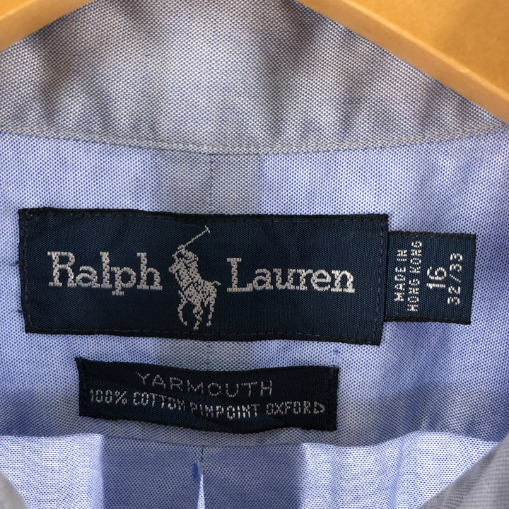 Ralph Lauren YARMOUTH long sleeve button down shirt, men's size L cotton Blue type light blue Vintage Second Hand