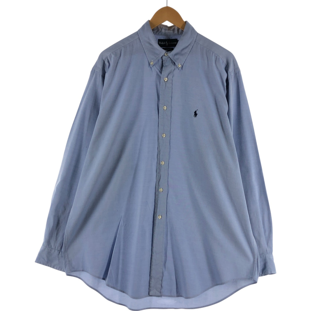 Ralph Lauren Classic Fit Long Sleeve Button Down Shirt, Men's Size L cotton Blue type light blue Vintage Second Hand