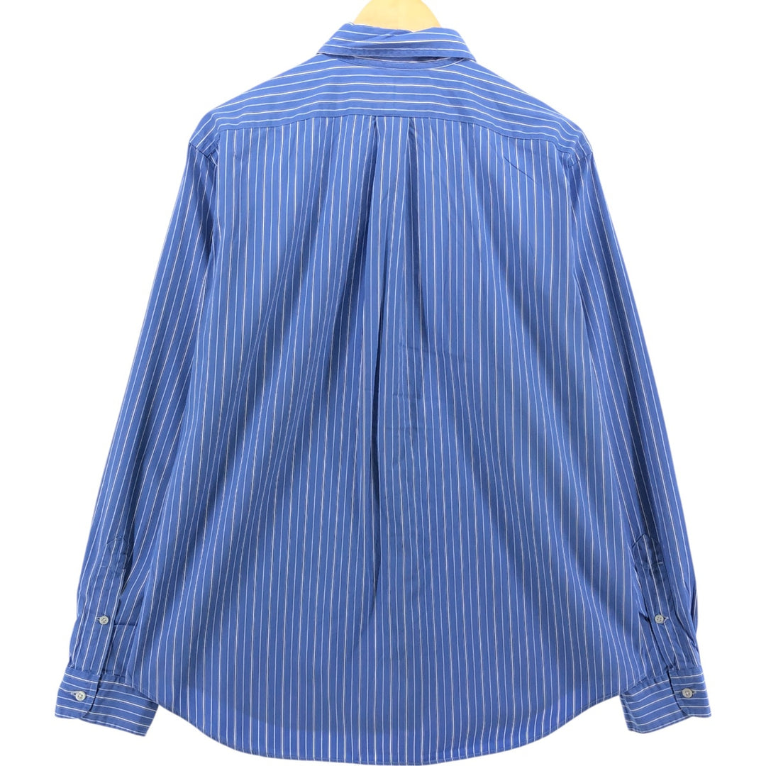 Ralph Lauren Classic Fit Long Sleeve Button Down Striped Shirt Men's Size L cotton blue type Vintage Second Hand