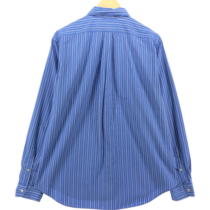 Ralph Lauren Classic Fit Long Sleeve Button Down Striped Shirt Men's Size L cotton blue type Vintage Second Hand