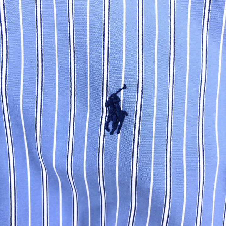 Ralph Lauren Classic Fit Long Sleeve Button Down Striped Shirt Men's Size L cotton blue type Vintage Second Hand