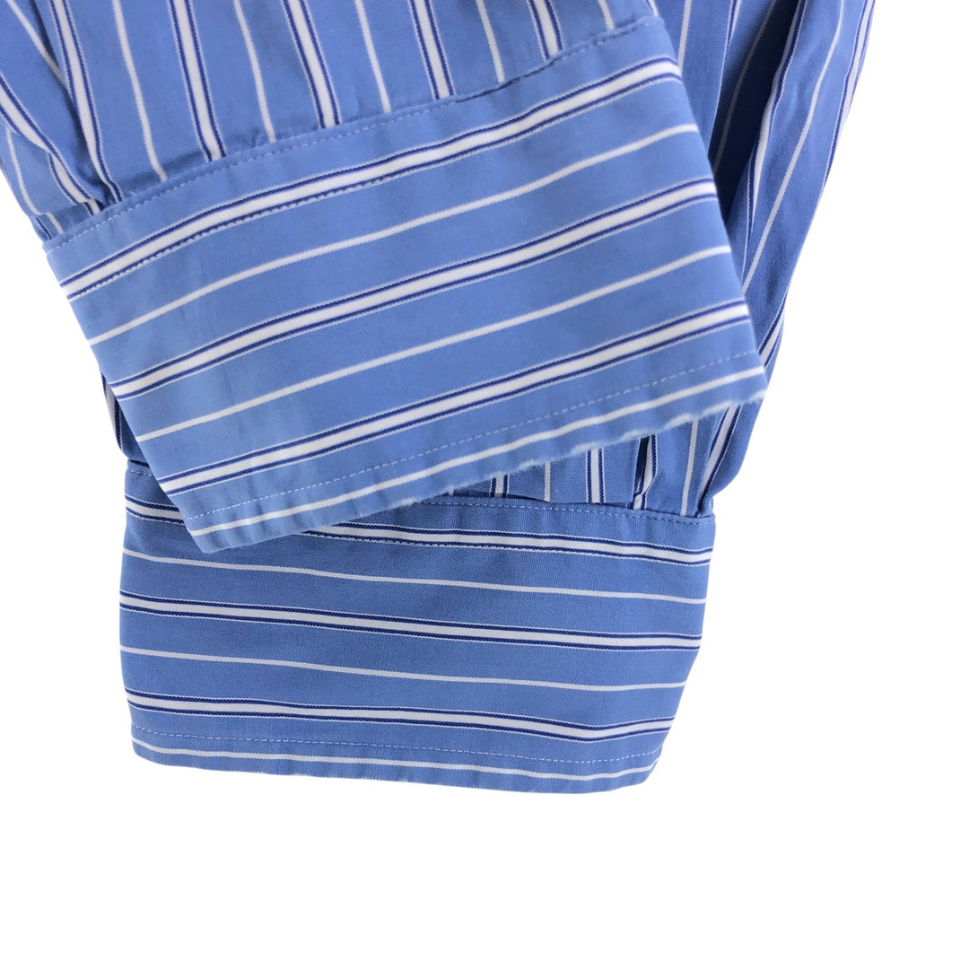 Ralph Lauren Classic Fit Long Sleeve Button Down Striped Shirt Men's Size L cotton blue type Vintage Second Hand