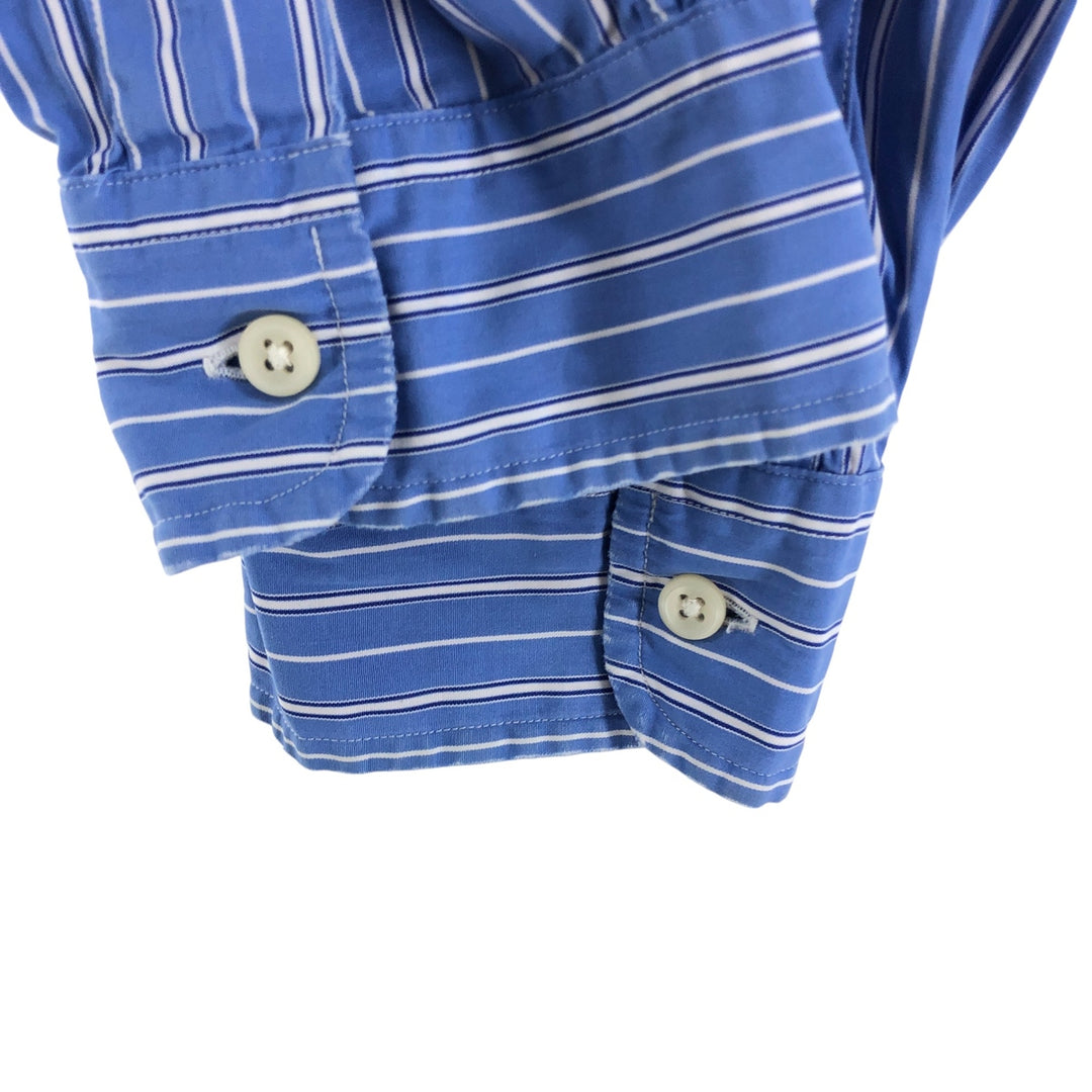 Ralph Lauren Classic Fit Long Sleeve Button Down Striped Shirt Men's Size L cotton blue type Vintage Second Hand