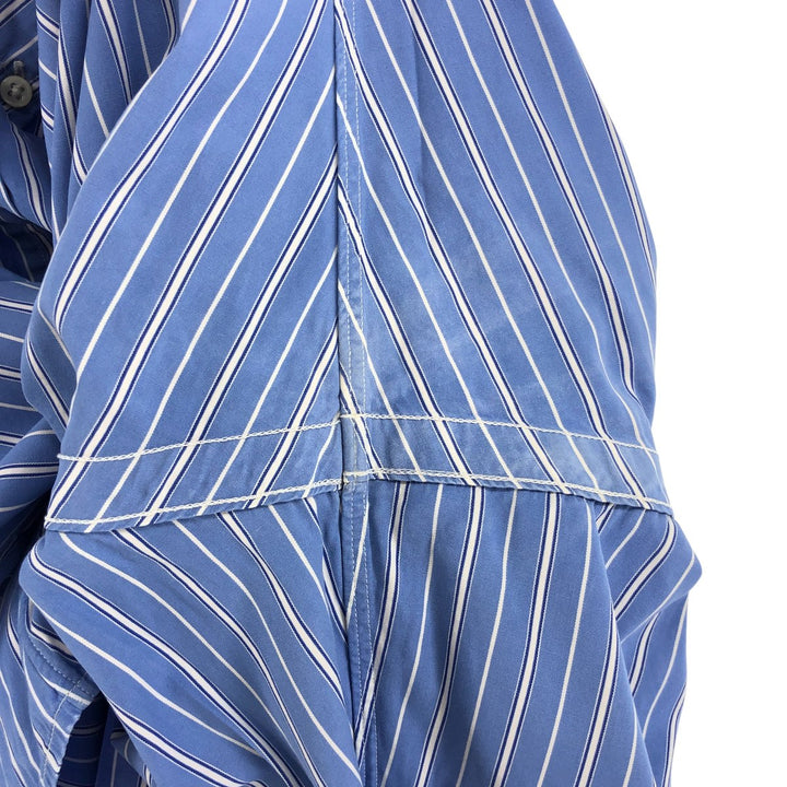 Ralph Lauren Classic Fit Long Sleeve Button Down Striped Shirt Men's Size L cotton blue type Vintage Second Hand