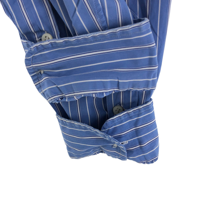 Ralph Lauren Classic Fit Long Sleeve Button Down Striped Shirt Men's Size L cotton blue type Vintage Second Hand