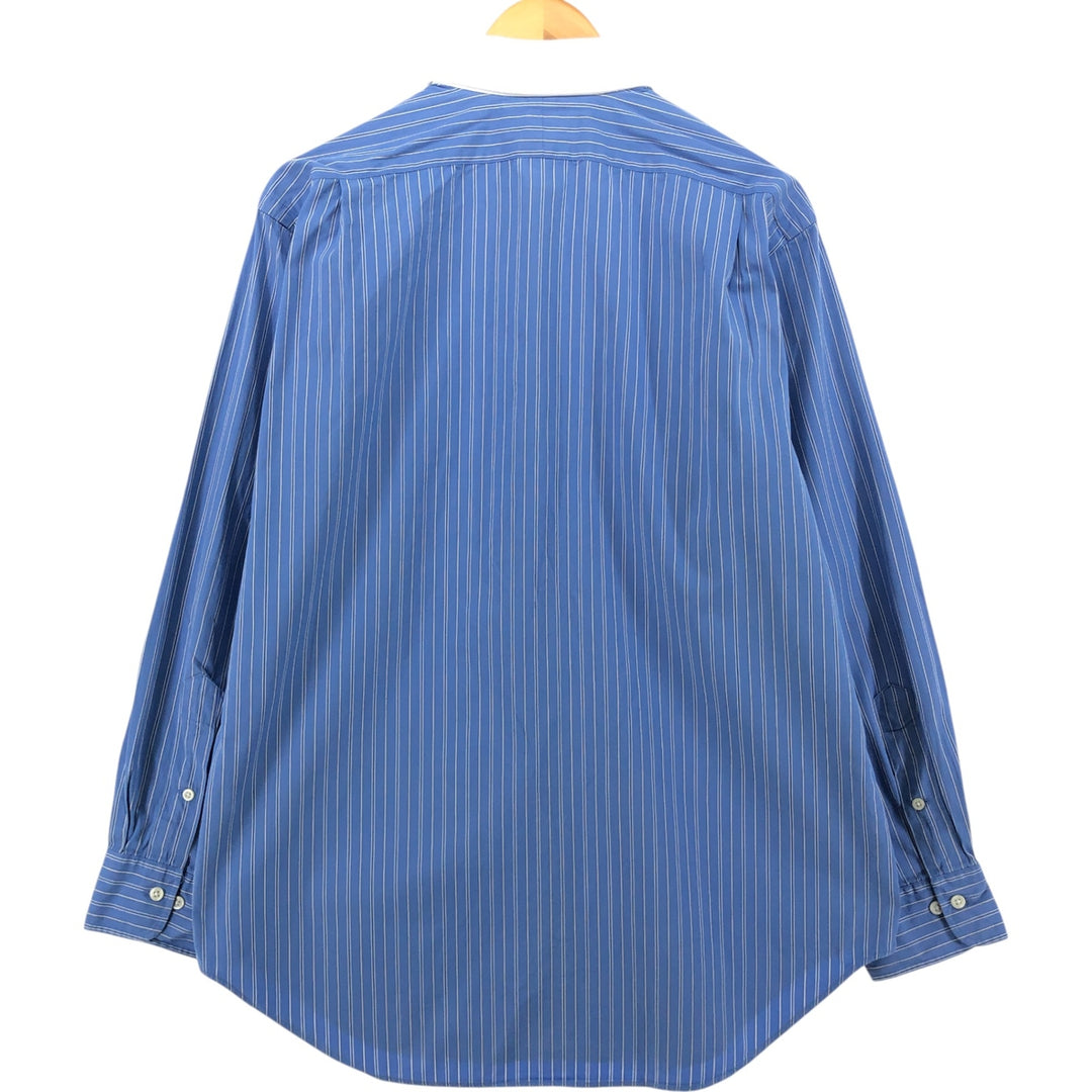 Ralph Lauren Classic Fit Stripe Pattern Cleric Shirt, Men's Size L cotton blue type Vintage Second Hand