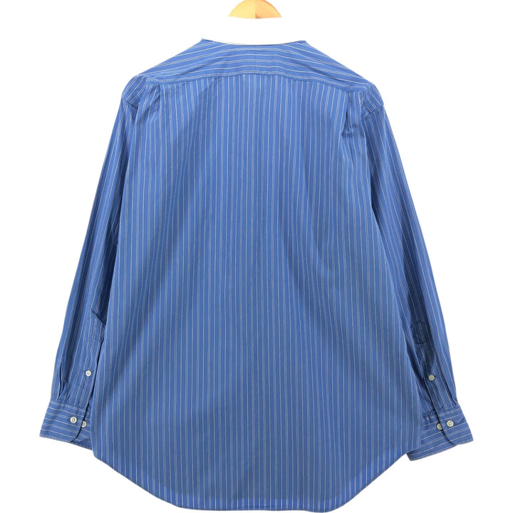 Ralph Lauren Classic Fit Stripe Pattern Cleric Shirt, Men's Size L cotton blue type Vintage Second Hand