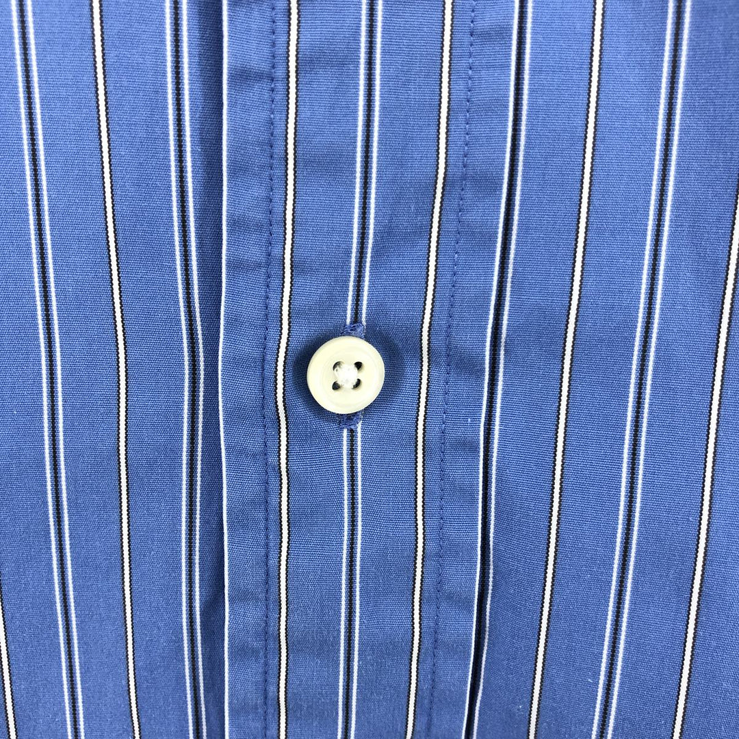 Ralph Lauren Classic Fit Stripe Pattern Cleric Shirt, Men's Size L cotton blue type Vintage Second Hand