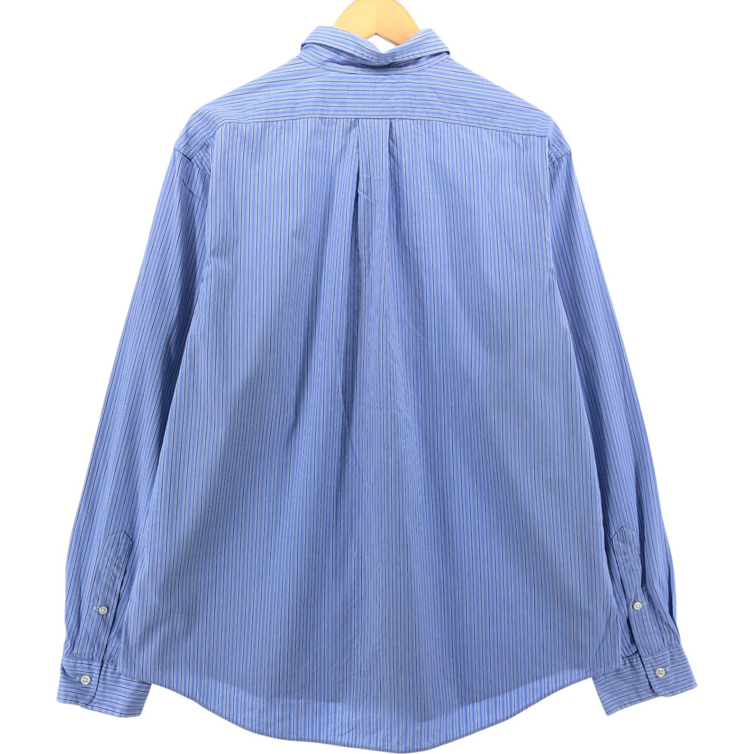Ralph Lauren CUSTOM FIT long sleeve button down striped shirt men's XL size cotton blue type Vintage Second Hand