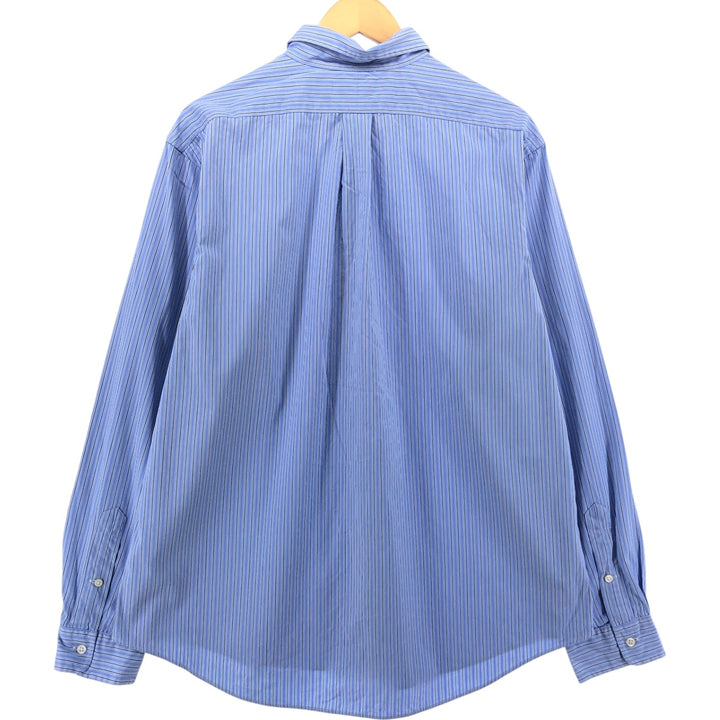 Ralph Lauren CUSTOM FIT long sleeve button down striped shirt men's XL size cotton blue type Vintage Second Hand