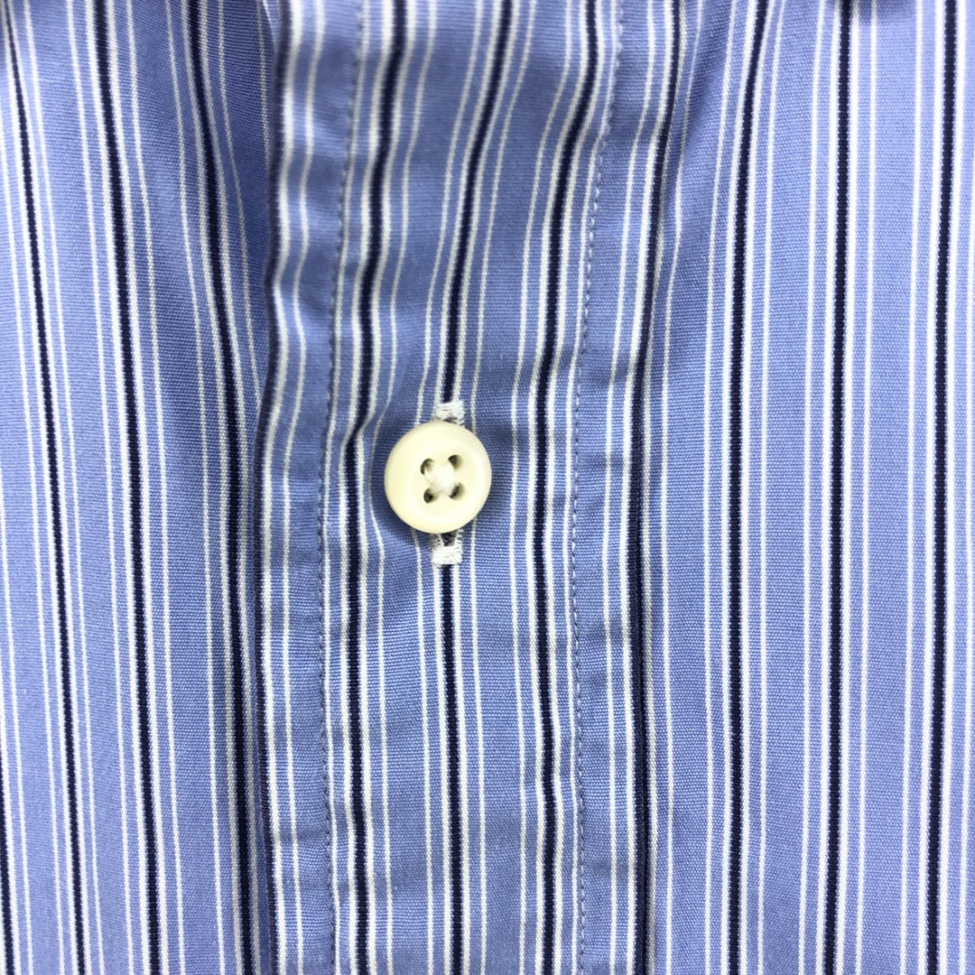 Ralph Lauren CUSTOM FIT long sleeve button down striped shirt men's XL size cotton blue type Vintage Second Hand