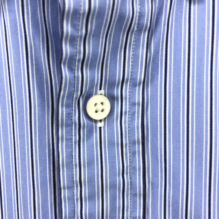 Ralph Lauren CUSTOM FIT long sleeve button down striped shirt men's XL size cotton blue type Vintage Second Hand