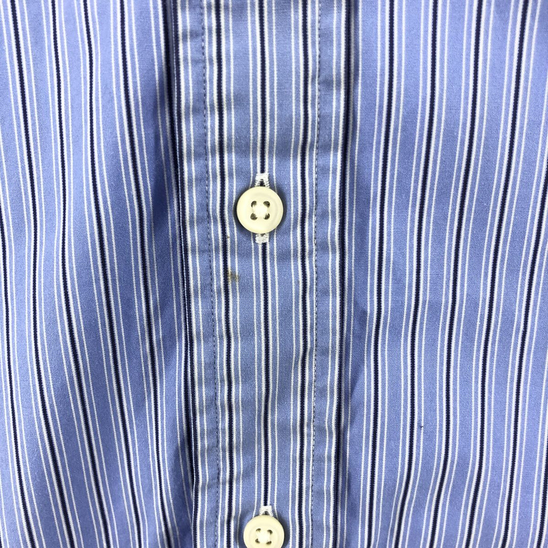 Ralph Lauren CUSTOM FIT long sleeve button down striped shirt men's XL size cotton blue type Vintage Second Hand