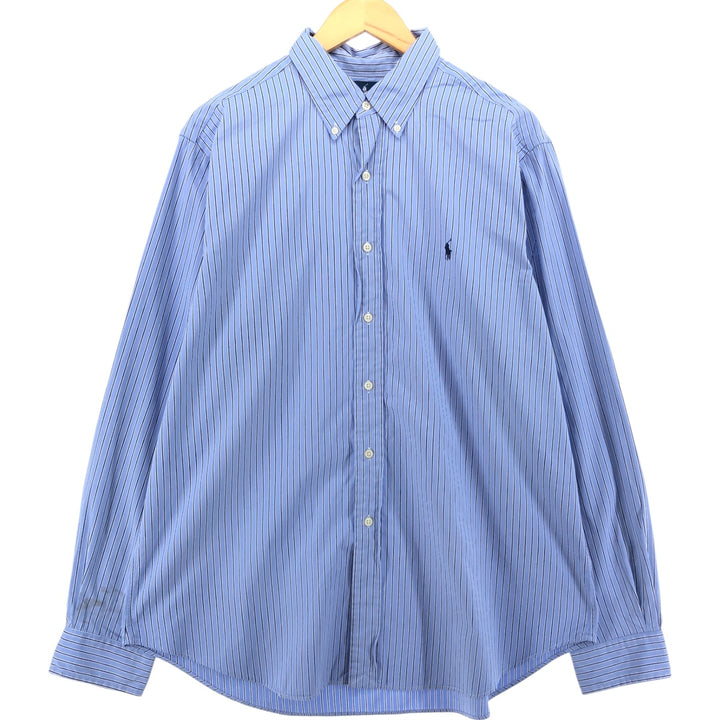 Ralph Lauren Classic Fit Long Sleeve Button Down Striped Shirt Men's XL cotton blue type Vintage Second Hand