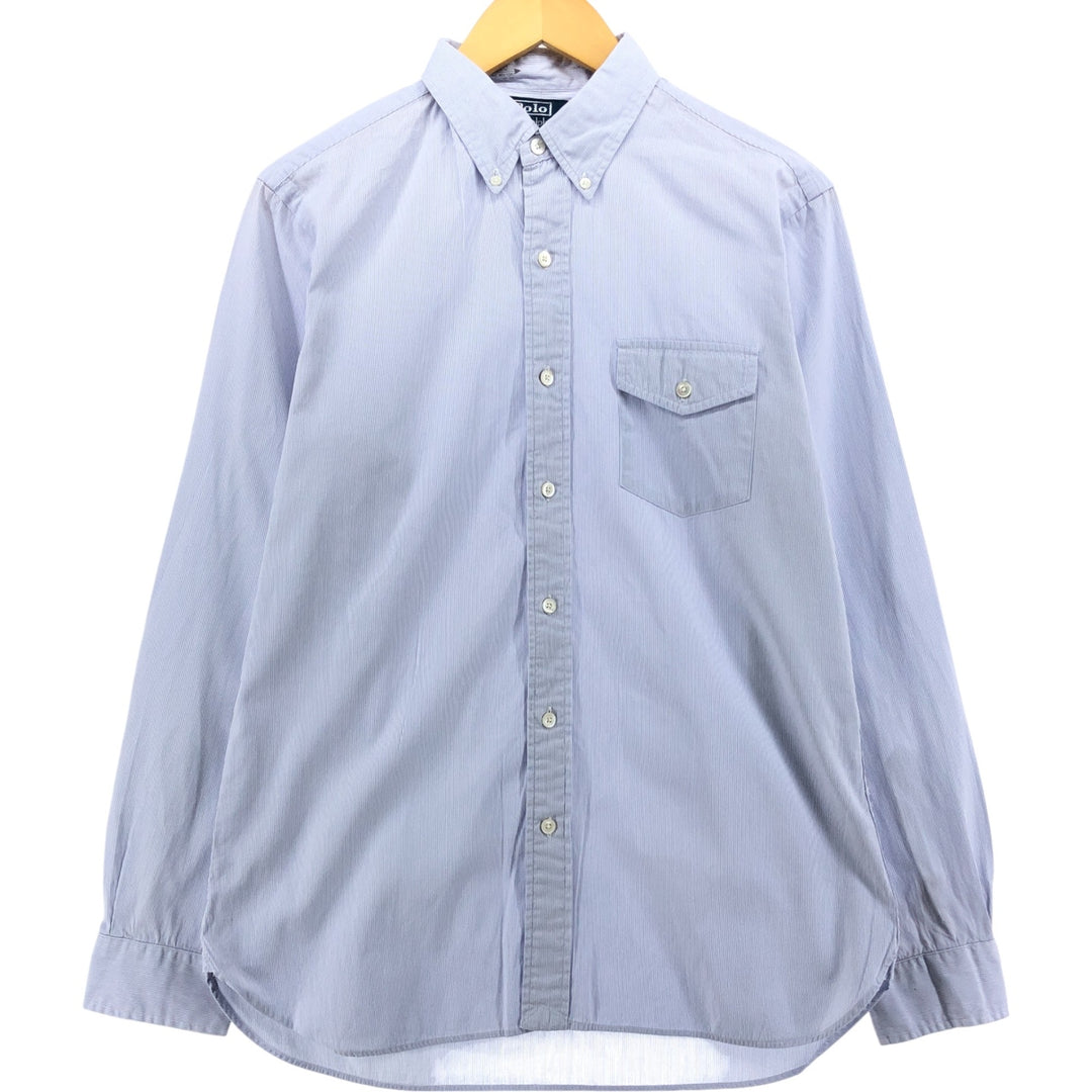Ralph Lauren POLO by Ralph Lauren Long Sleeve Button-Down Striped Shirt Men's M cotton Blue type light blue Vintage Second Hand