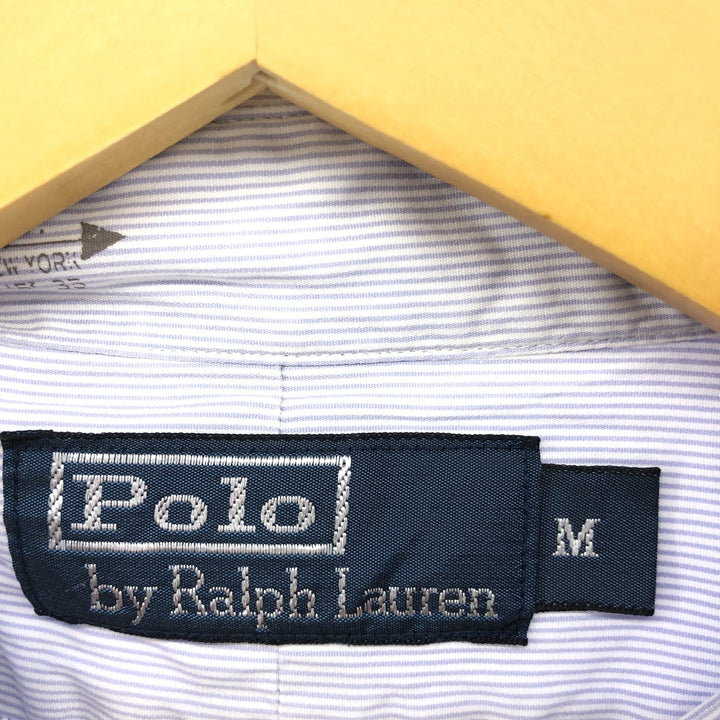 Ralph Lauren POLO by Ralph Lauren Long Sleeve Button-Down Striped Shirt Men's M cotton Blue type light blue Vintage Second Hand