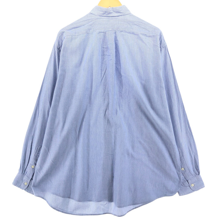Ralph Lauren BLAIRE long sleeve button down striped shirt, men's size L cotton blue type Vintage Second Hand
