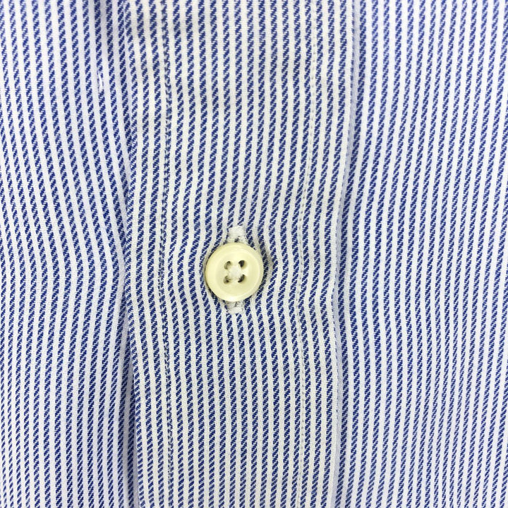 Ralph Lauren BLAIRE long sleeve button down striped shirt, men's size L cotton blue type Vintage Second Hand