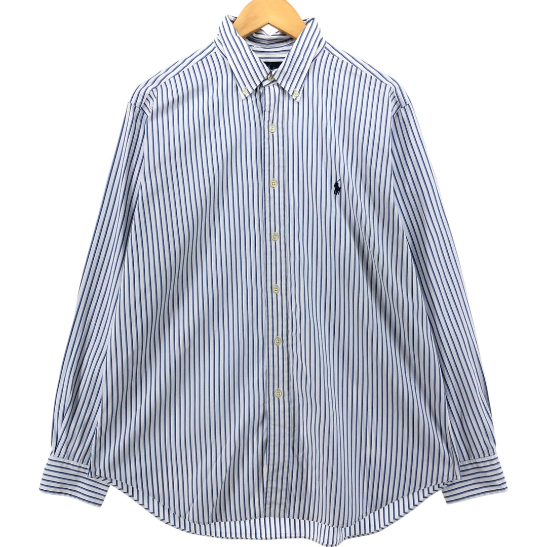 Ralph Lauren POLO by Ralph Lauren Long Sleeve Button-Down Striped Shirt Men's Size L cotton white type Vintage Second Hand