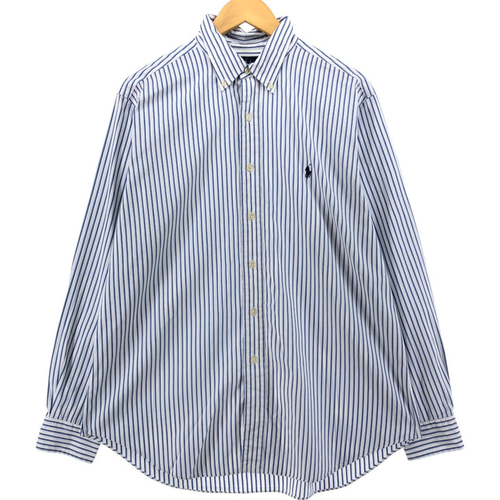 Ralph Lauren POLO by Ralph Lauren Long Sleeve Button-Down Striped Shirt Men's Size L cotton white type Vintage Second Hand