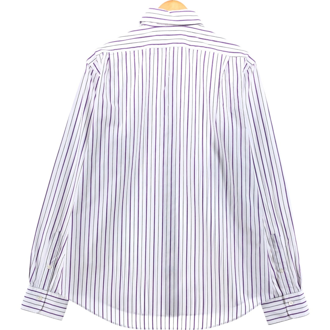 Ralph Lauren CUSTOM FIT long sleeve cotton striped shirt, men's size L cotton white type Vintage Second Hand