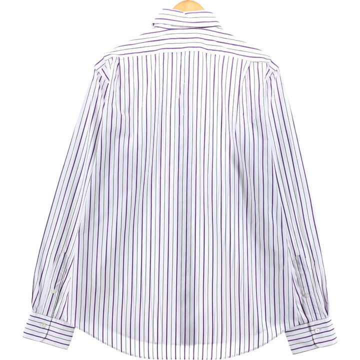 Ralph Lauren CUSTOM FIT long sleeve cotton striped shirt, men's size L cotton white type Vintage Second Hand