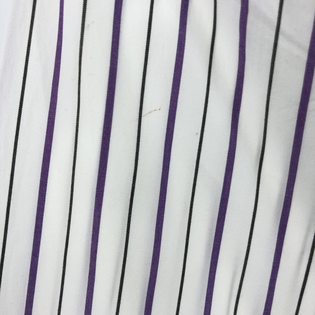 Ralph Lauren CUSTOM FIT long sleeve cotton striped shirt, men's size L cotton white type Vintage Second Hand