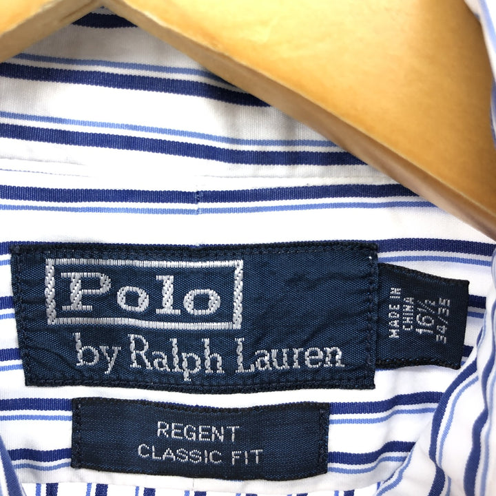 Ralph Lauren Classic Fit Long Sleeve Cotton Striped Shirt Men's XL cotton white type Vintage Second Hand