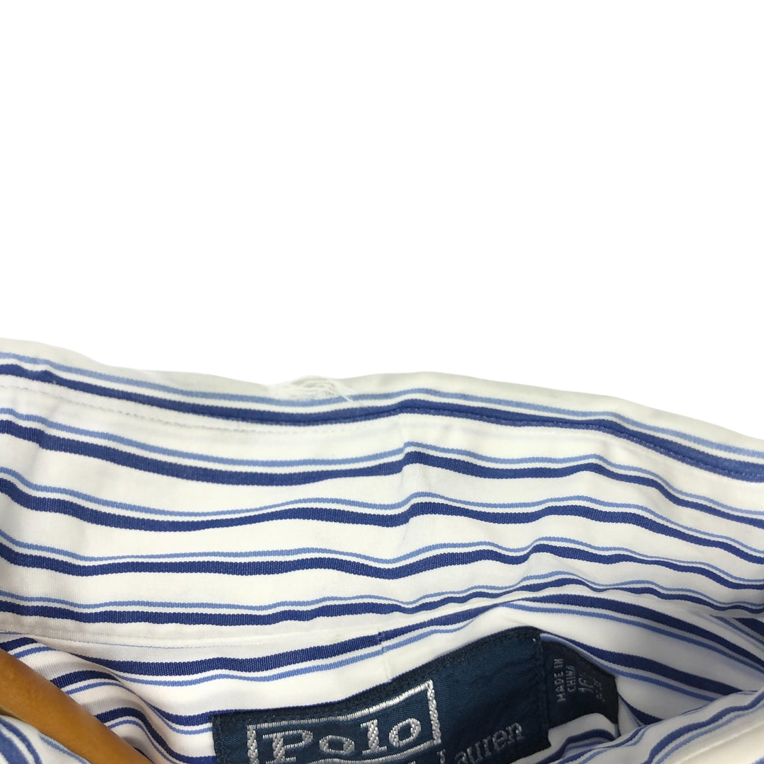 Ralph Lauren Classic Fit Long Sleeve Cotton Striped Shirt Men's XL cotton white type Vintage Second Hand