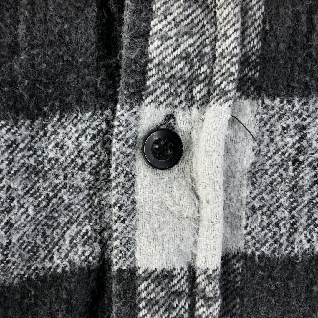 90'S Five Brother Buffalo Check Long Sleeve Heavy Flannel Check Shirt Men's Size L Vintage cotton white type Vintage Second Hand