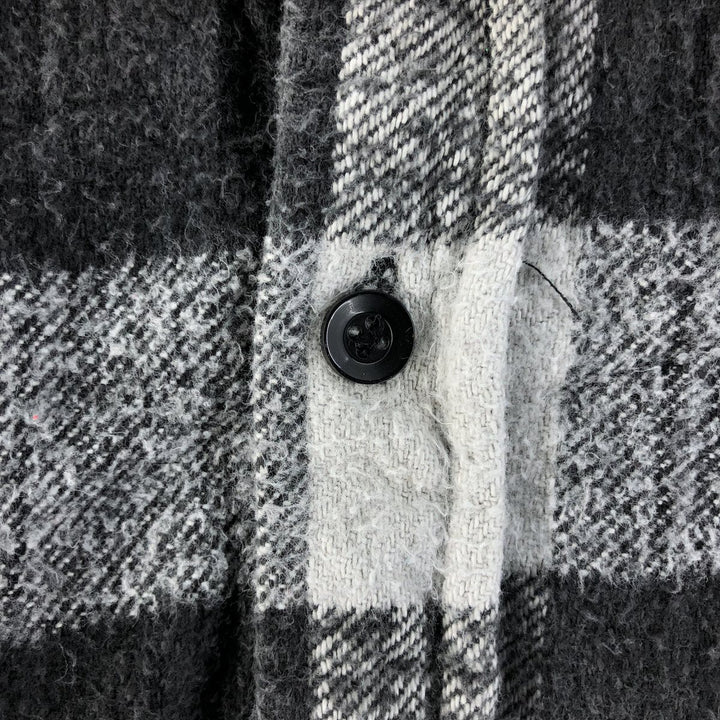 90'S Five Brother Buffalo Check Long Sleeve Heavy Flannel Check Shirt Men's Size L Vintage cotton white type Vintage Second Hand