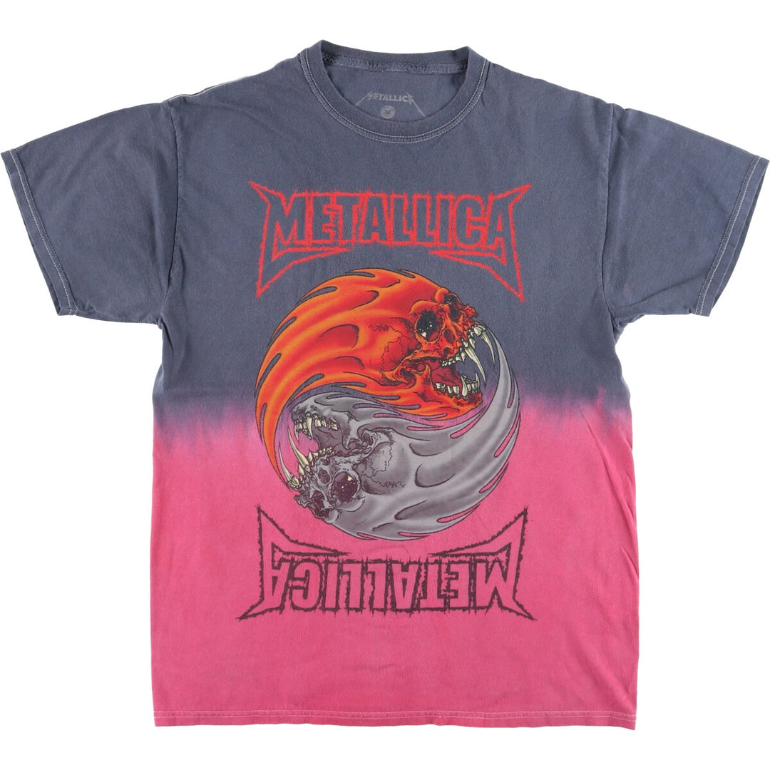 METALLICA Metallica Tie-dye Pattern Band T-shirt Band Tee Men's M size cotton Charcoal Vintage Second Hand