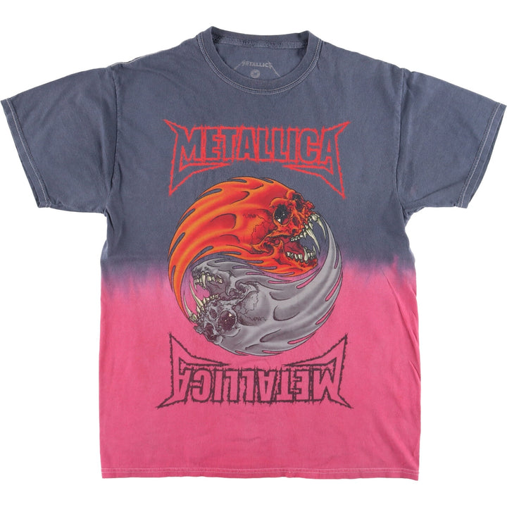 METALLICA Metallica Tie-dye Pattern Band T-shirt Band Tee Men's M size cotton Charcoal Vintage Second Hand