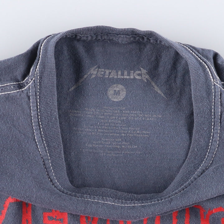 METALLICA Metallica Tie-dye Pattern Band T-shirt Band Tee Men's M size cotton Charcoal Vintage Second Hand