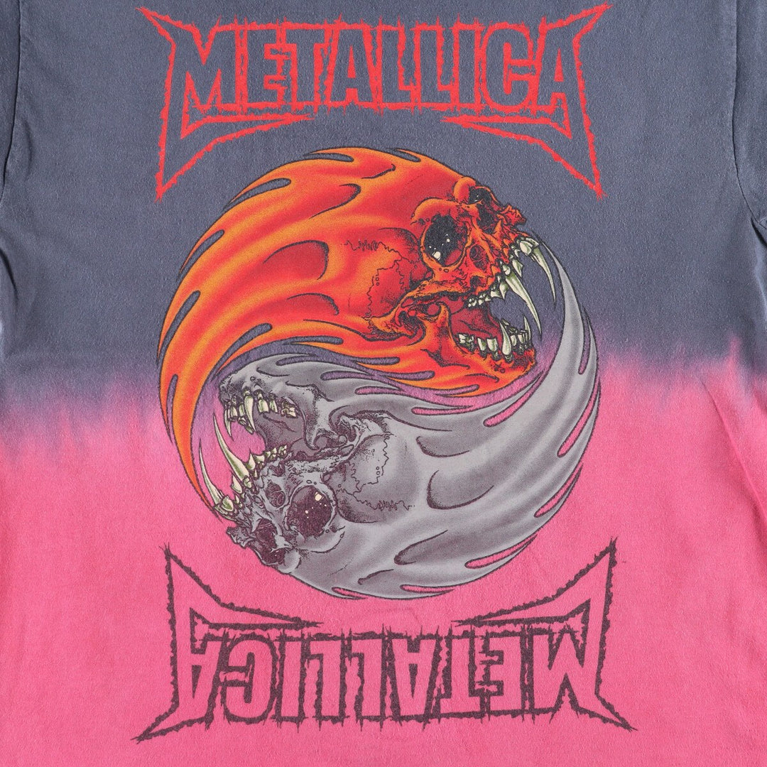METALLICA Metallica Tie-dye Pattern Band T-shirt Band Tee Men's M size cotton Charcoal Vintage Second Hand