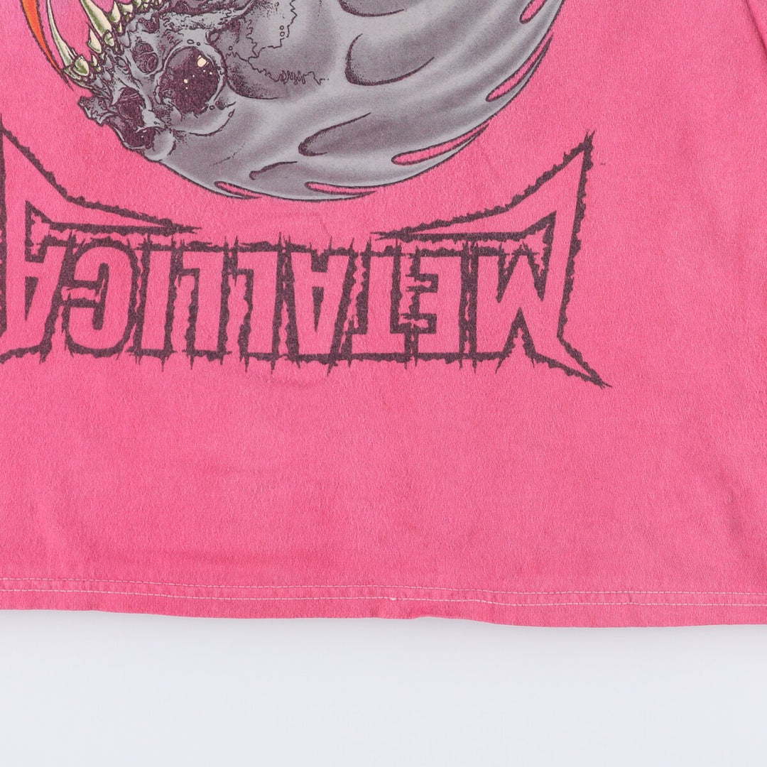 METALLICA Metallica Tie-dye Pattern Band T-shirt Band Tee Men's M size cotton Charcoal Vintage Second Hand