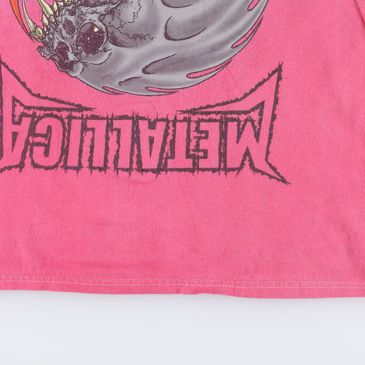 METALLICA Metallica Tie-dye Pattern Band T-shirt Band Tee Men's M size cotton Charcoal Vintage Second Hand