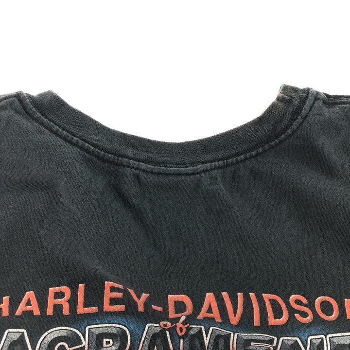00'S Harley-Davidson Motorcycle Bike T-shirt Made in USA Men's XXL cotton black type Vintage Second Hand