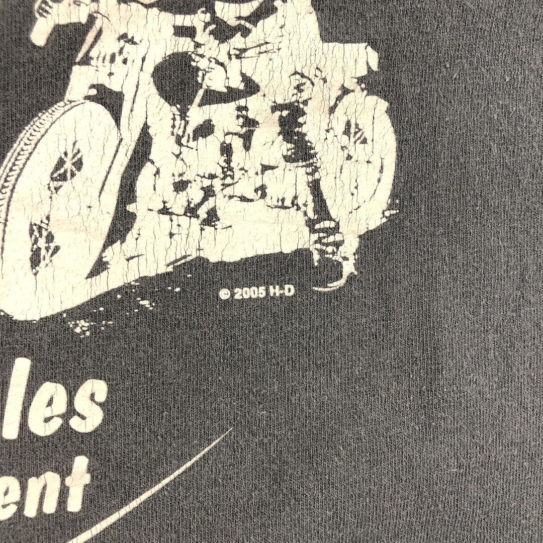 00'S Harley-Davidson Motorcycle Bike T-shirt Made in USA Men's XXL cotton black type Vintage Second Hand