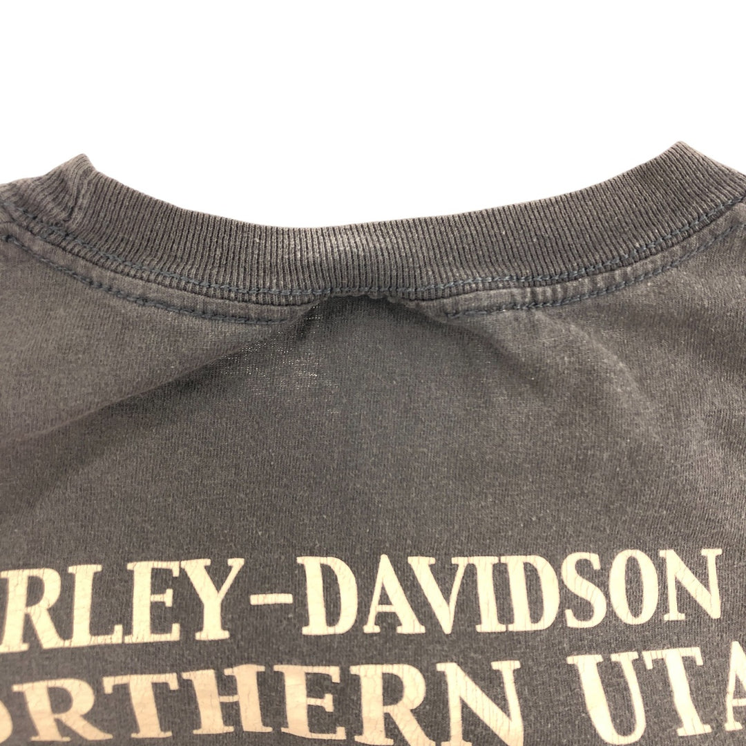 00'S Harley-Davidson Motorcycle Bike T-shirt Made in USA Men's XXL cotton black type Vintage Second Hand