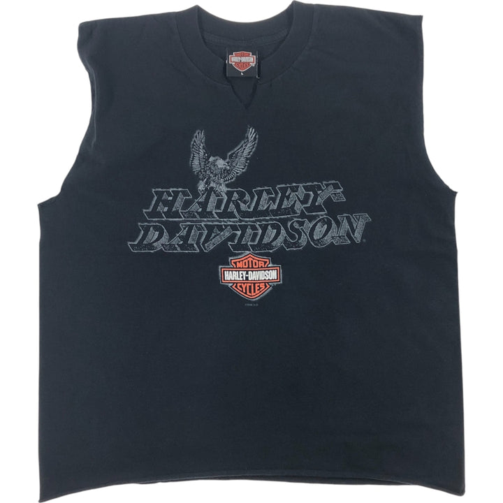 00'S Harley-Davidson Motorcycle Bike T-shirt Made in USA Men's L size cotton black type Vintage Second Hand