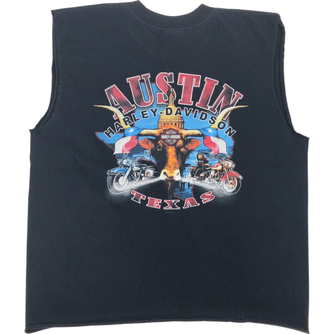 00'S Harley-Davidson Motorcycle Bike T-shirt Made in USA Men's L size cotton black type Vintage Second Hand