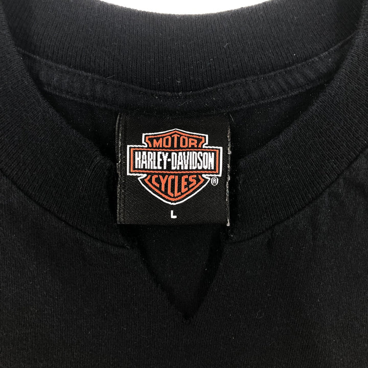00'S Harley-Davidson Motorcycle Bike T-shirt Made in USA Men's L size cotton black type Vintage Second Hand