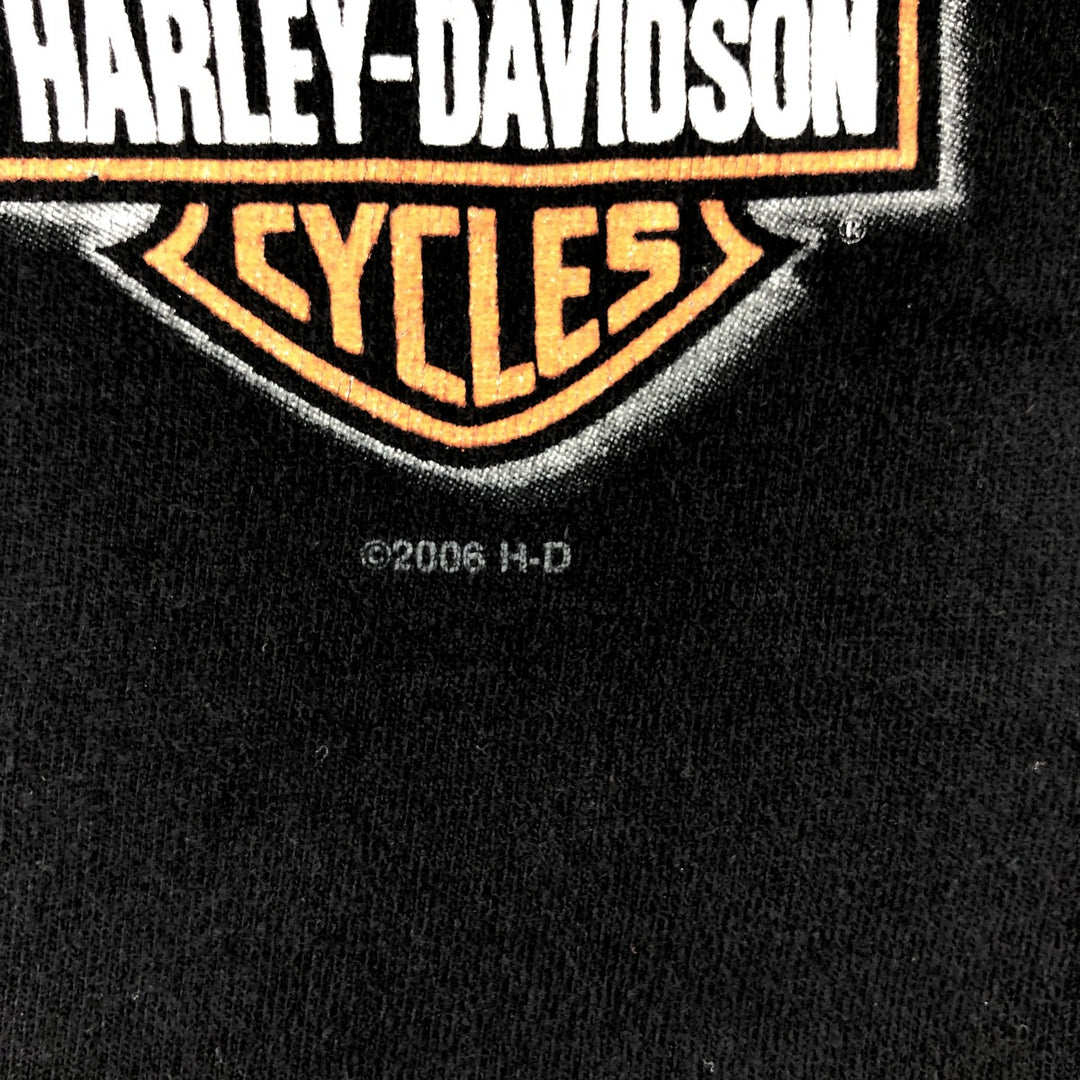 00'S Harley-Davidson Motorcycle Bike T-shirt Made in USA Men's L size cotton black type Vintage Second Hand