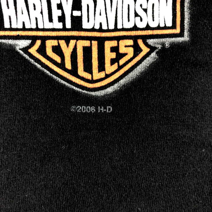 00'S Harley-Davidson Motorcycle Bike T-shirt Made in USA Men's L size cotton black type Vintage Second Hand