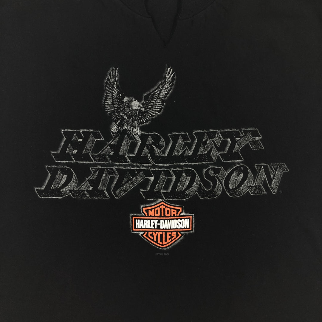 00'S Harley-Davidson Motorcycle Bike T-shirt Made in USA Men's L size cotton black type Vintage Second Hand