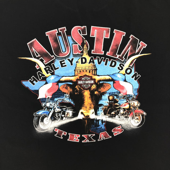 00'S Harley-Davidson Motorcycle Bike T-shirt Made in USA Men's L size cotton black type Vintage Second Hand