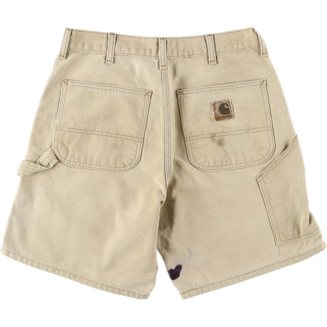 90'S Carhartt Duck Painter Shorts, Made in USA, Men's, W32, Vintage cotton Beige type Vintage Second Hand