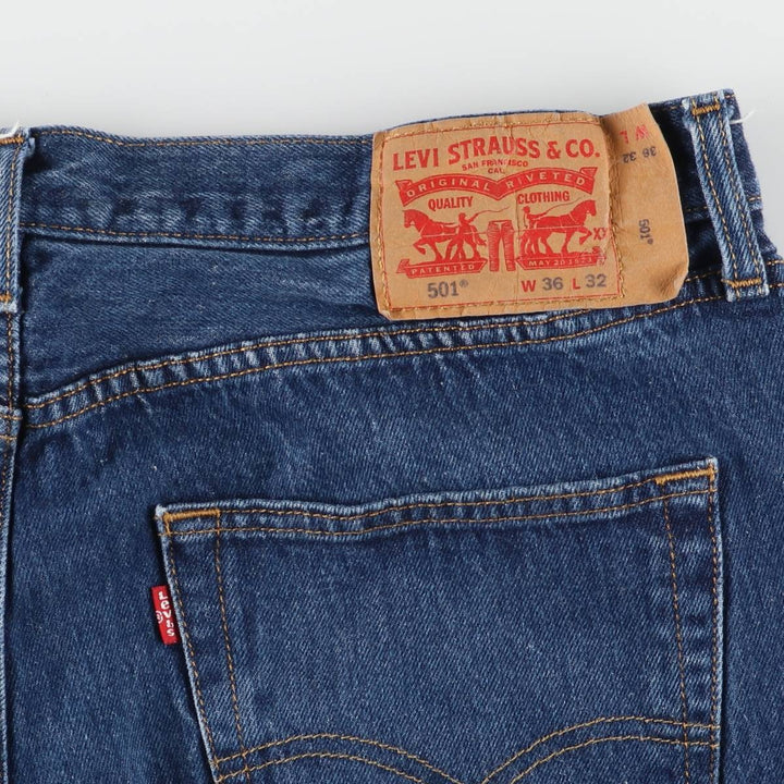 Levi's 501 straight denim pants for men, size W37 cotton blue type Vintage Second Hand